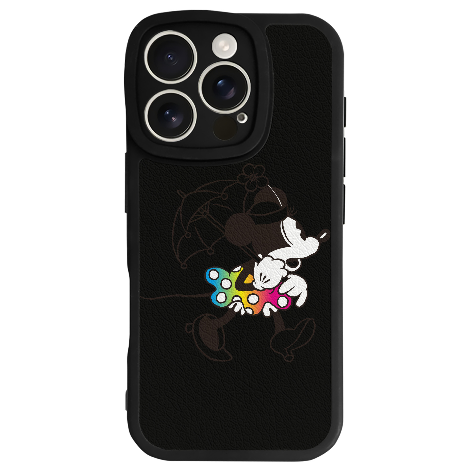 （画像用） ミッキーマウス Mickey Mouse 【iPhone 16シリーズ対応】シリコンスマホケース（レザー調） 材質：シリコン